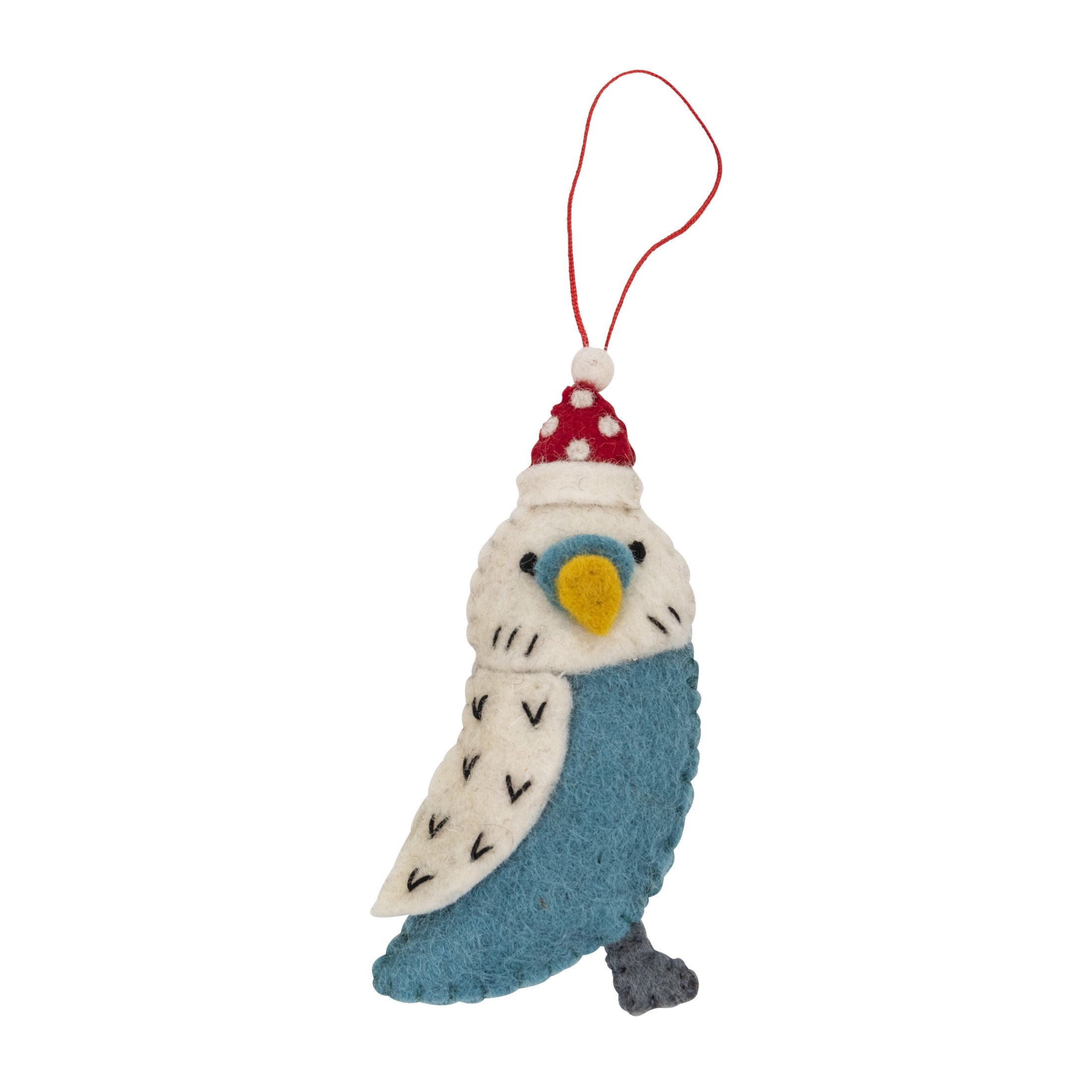Pashom Blue Budgie Christmas Ornament