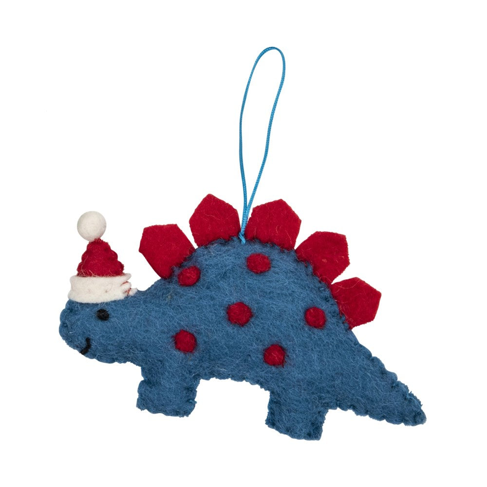 Pashom Felt Christmas Ornament - Blue Stegosaurus