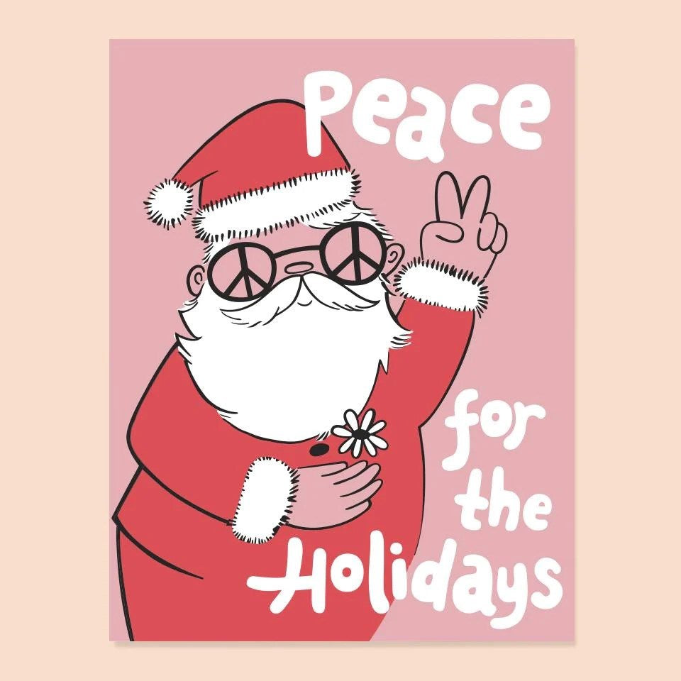The Good Twin Greeting Card - Peace Santa