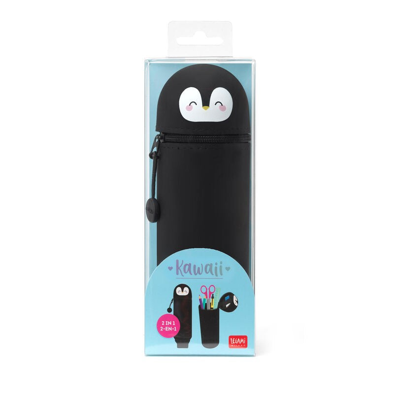 Legami: Kawaii 2 in 1 Soft Silicone Pencil Case Penguin