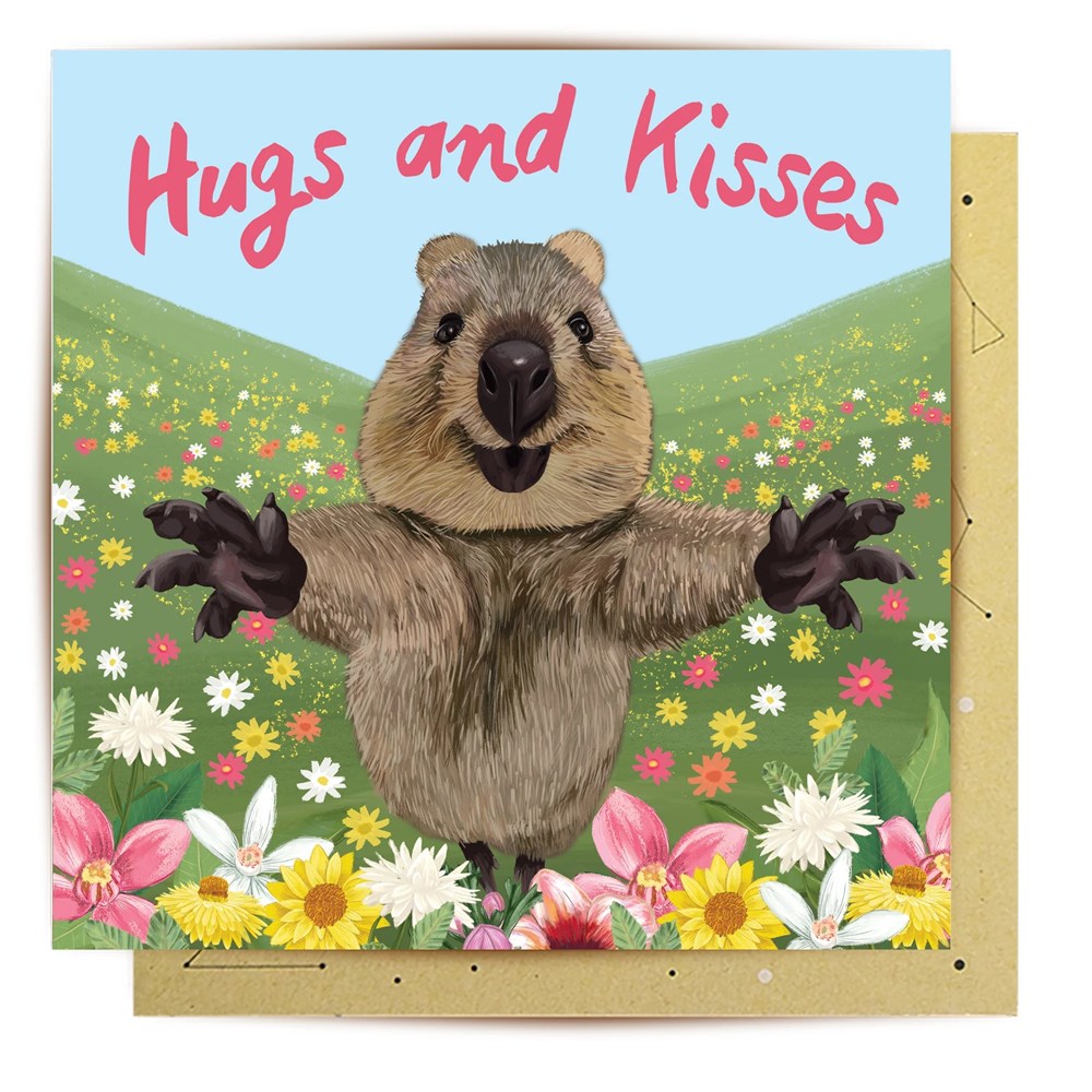 La La Land Greeting Card - Quokka Hugs And Kisses