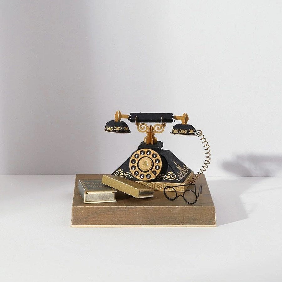 Paper Thought: Lasercut Paper Model Antique Telephone