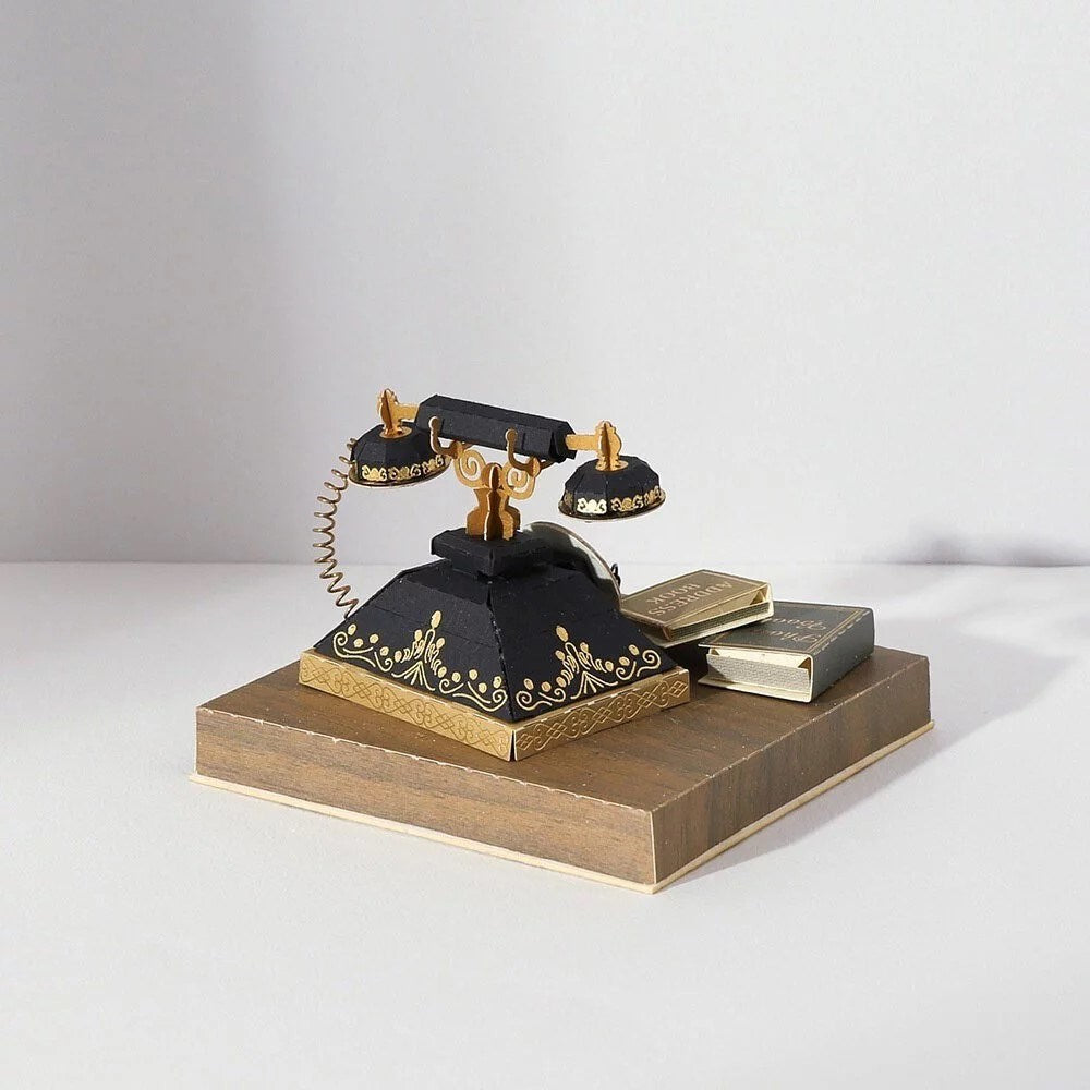 Paper Thought: Lasercut Paper Model Antique Telephone