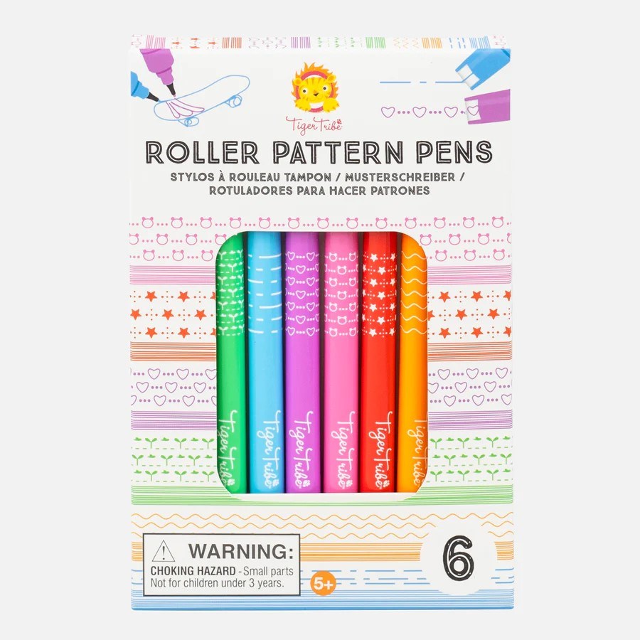 Tiger Tribe Roller Pattern Pens - Set Of 6