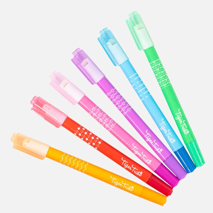Tiger Tribe Roller Pattern Pens - Set Of 6