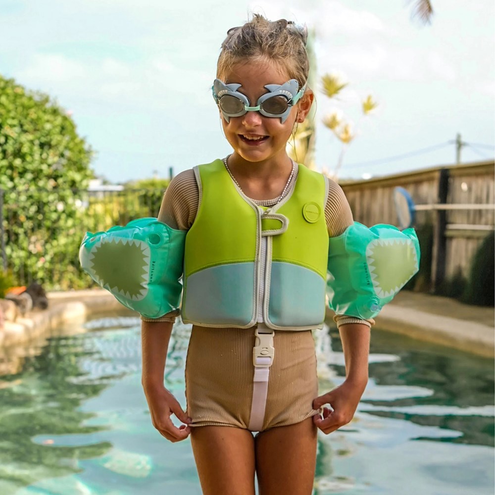 Sunnylife Salty the Shark Float Bands - Aqua