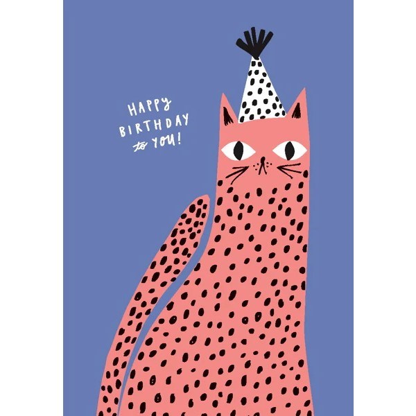 Badger & Burke Greeting Card - Spotted Cat Birthday