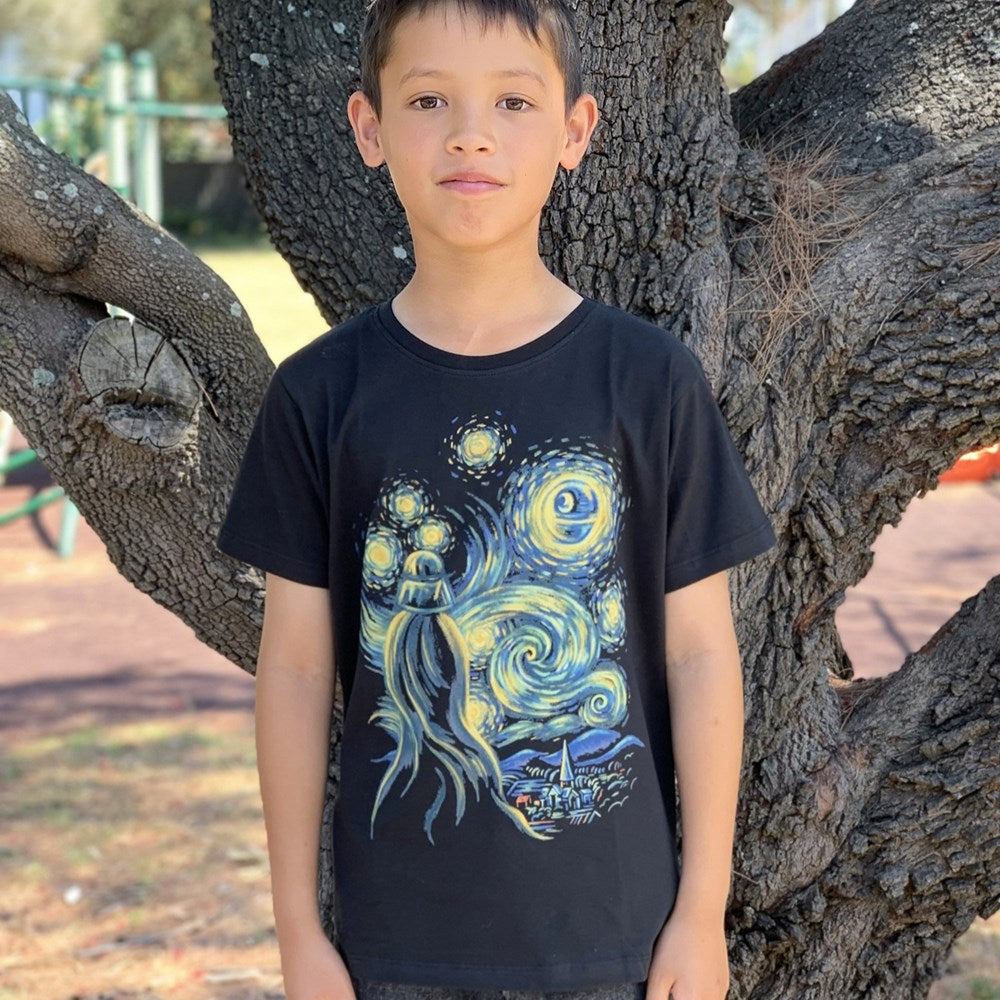 Starry Night Charcoal Kids Tee
