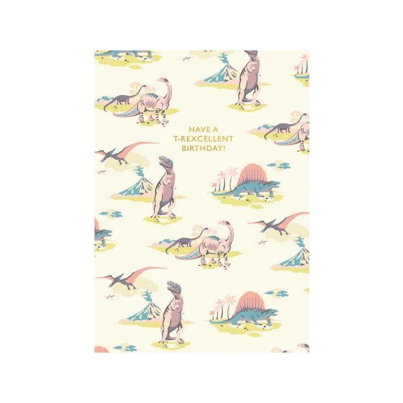 Cath Kidston: Foil Greeting Card Pastel Dinosaurs