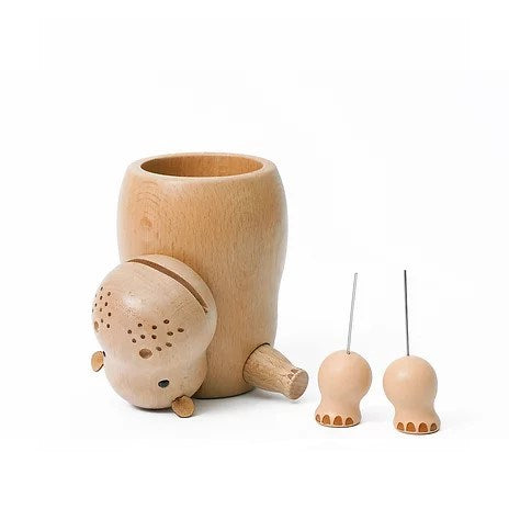 Wooderful Life Upside Down Hippo Wooden Planter