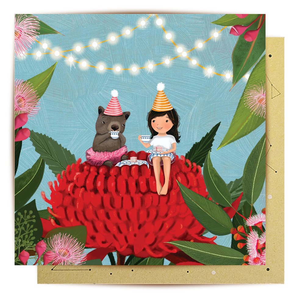 La La Land: Greeting Card Waratah Top Party