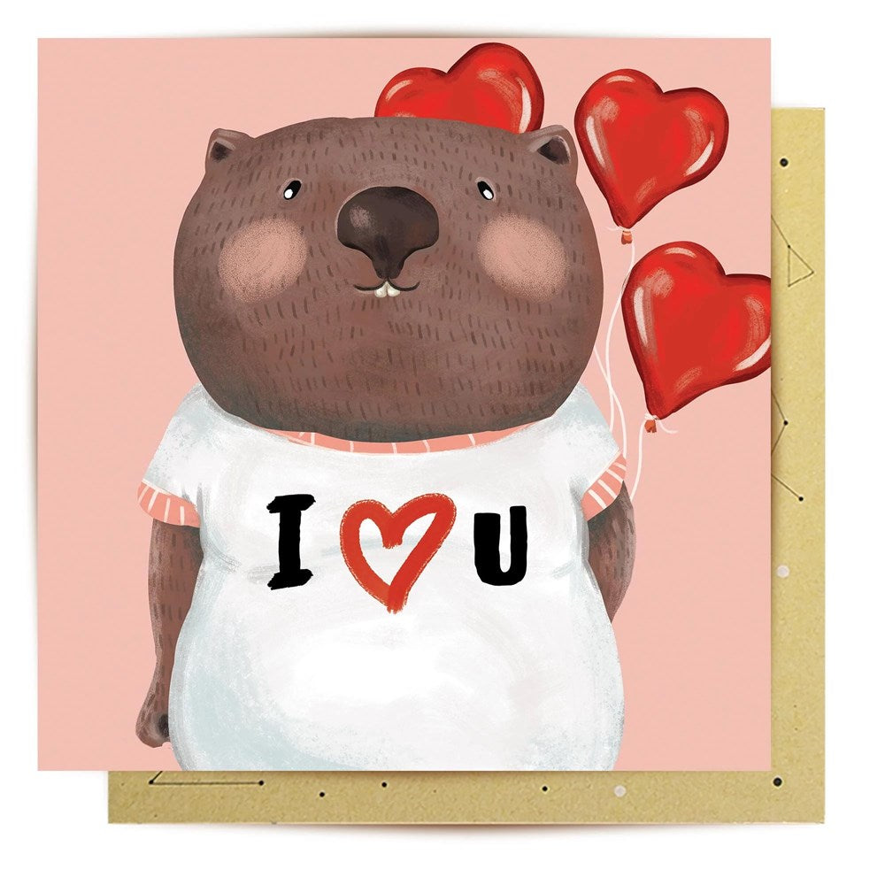 La La Land Greeting Card - Wombat Love