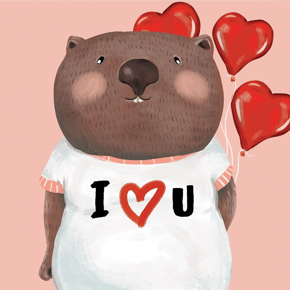 La La Land Greeting Card - Wombat Love