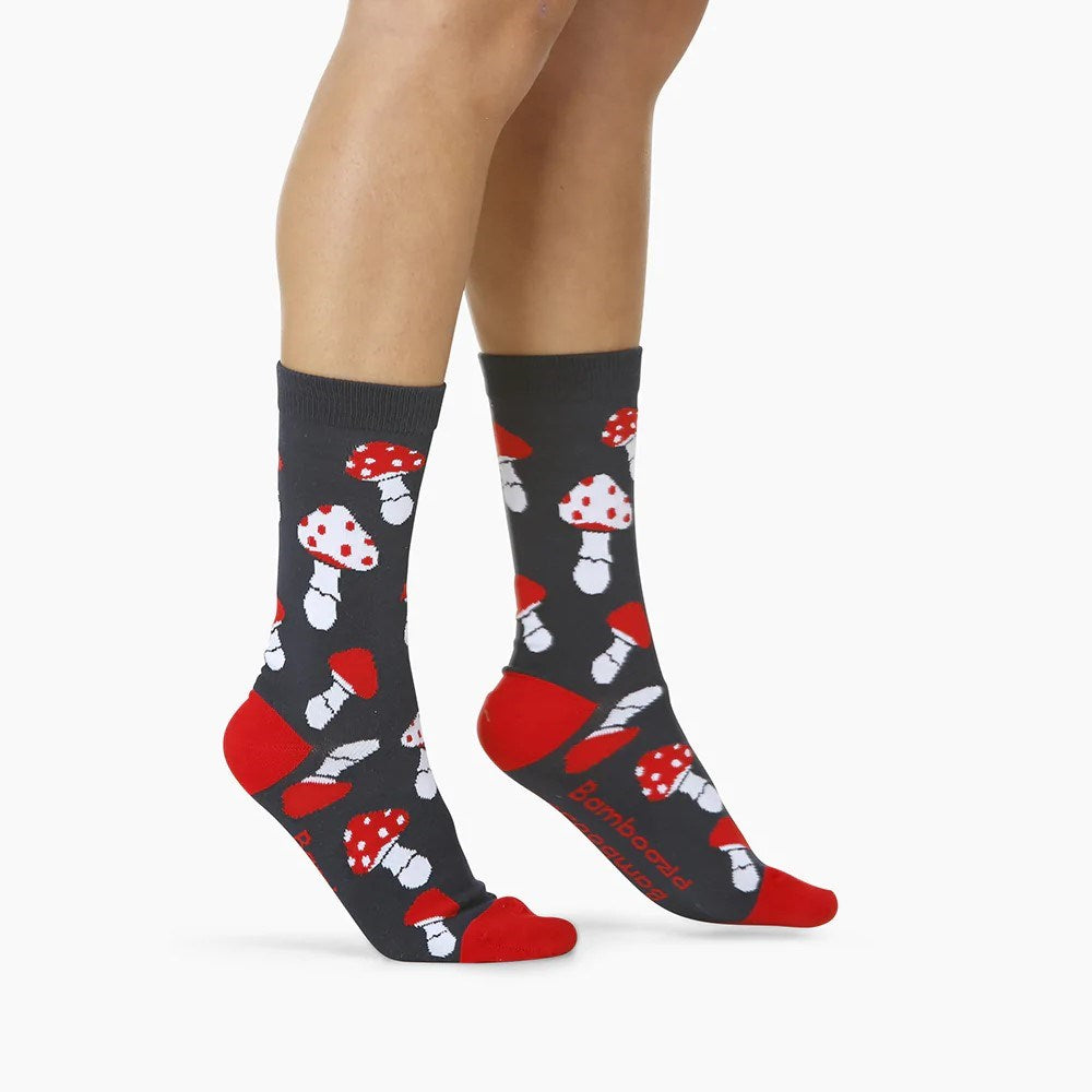 Bamboozld: Womens Shrooms Navy Bamboo Sock
